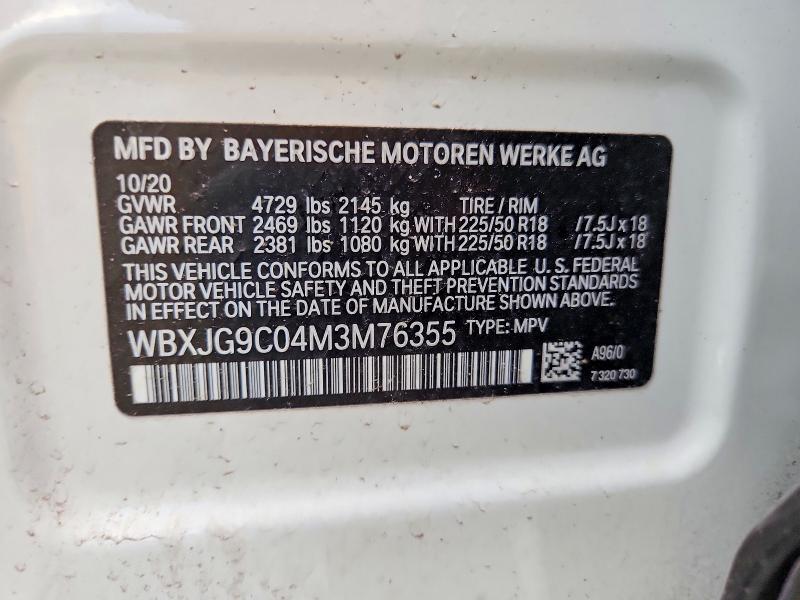 Продаж на аукціоні авто 2021 Bmw X1, vin: WBXJG9C04M3M76355, номер лоту: 62840596
