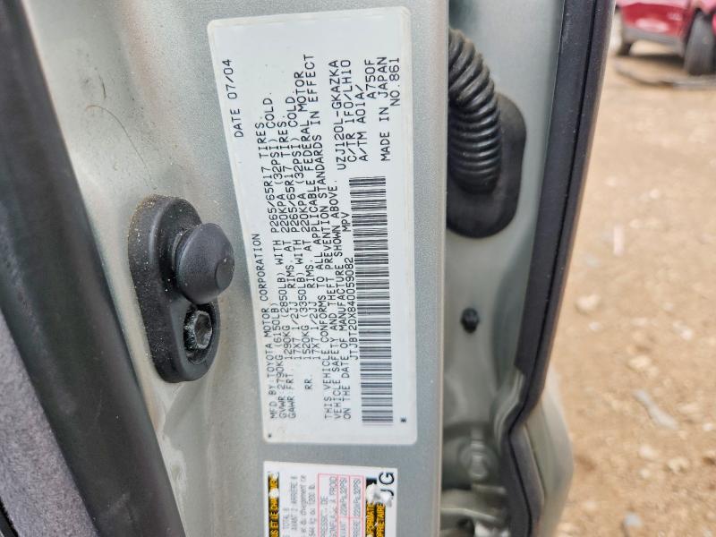 Aukcja sprzedaży 2004 Lexus Gx, vin: JTJBT20X840059082, numer aukcji: 62527456
