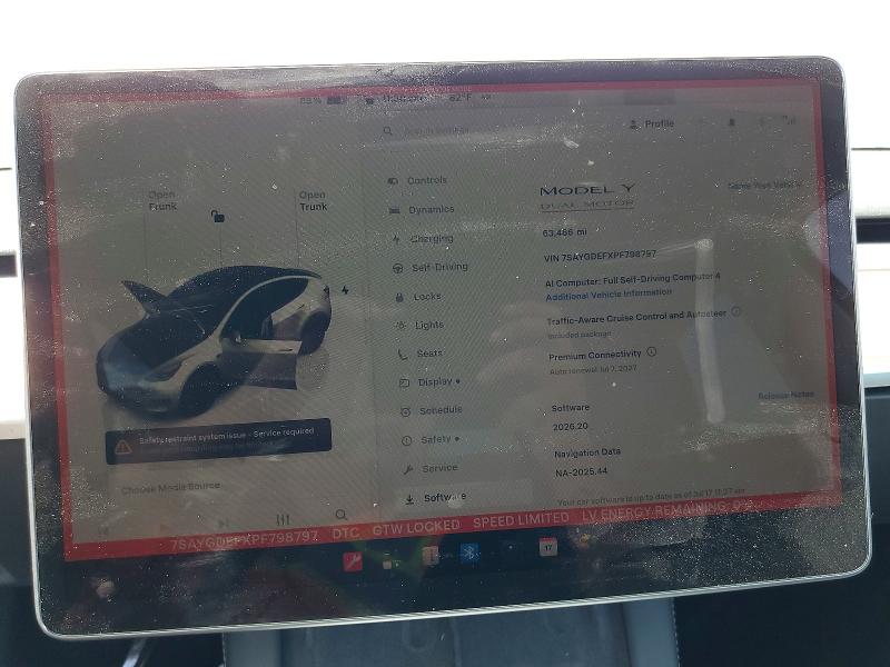 Продаж на аукціоні авто 2023 Tesla Model Y, vin: 7SAYGDEFXPF798797, номер лоту: 61596676