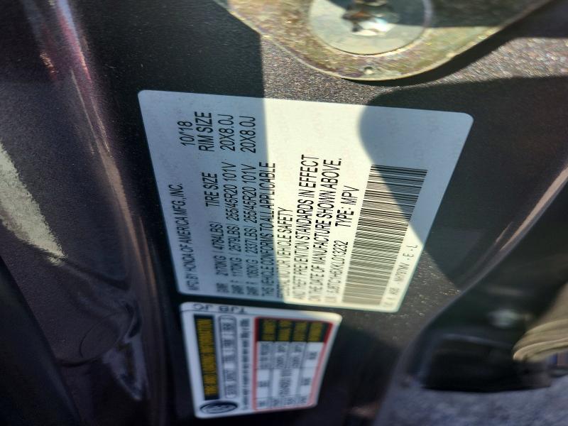 62146606 :رقم المزاد ، 5J8TC1H6XKL013232 vin ، 2019 Acura Rdx مزاد بيع