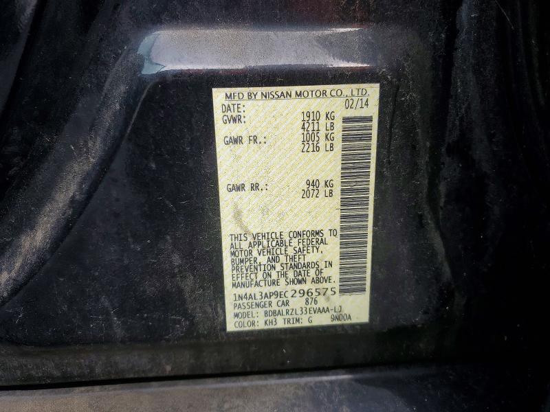2014 Nissan Altima მანქანა იყიდება აუქციონზე, vin: 1N4AL3AP9EC296575, აუქციონის ნომერი: 60216126