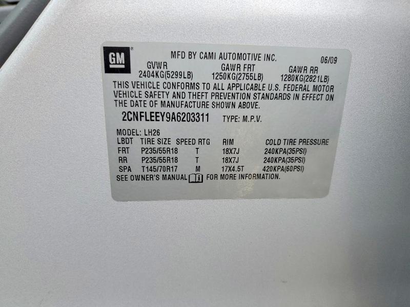 Продаж на аукціоні авто 2010 Chevrolet Equinox, vin: 2CNFLEEY9A6203311, номер лоту: 62479546