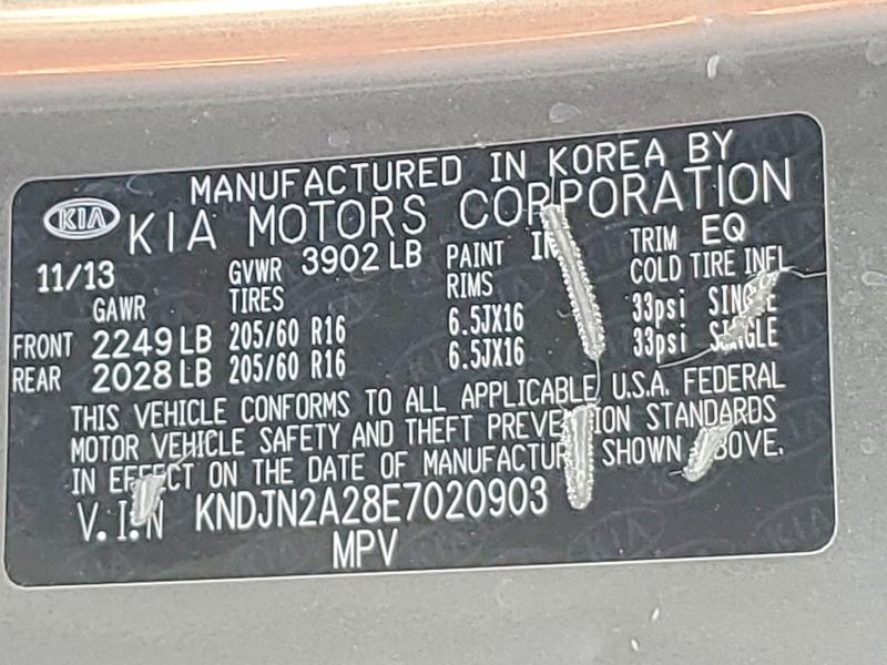 Aukcja sprzedaży 2014 Kia Soul, vin: KNDJN2A28E7020903, numer aukcji: 62785606