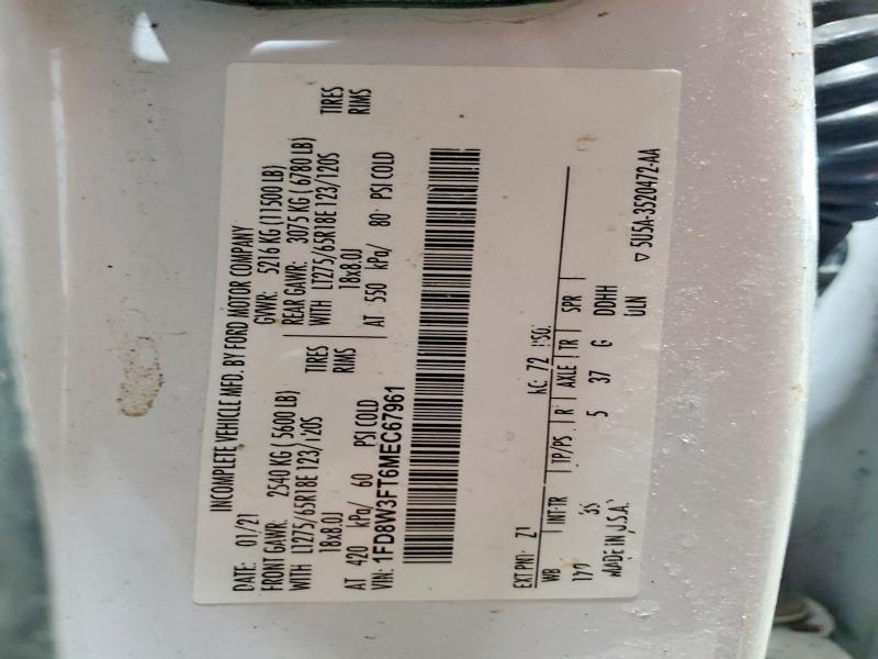 2021 Ford F350 მანქანა იყიდება აუქციონზე, vin: 1FD8W3FT6MEC67961, აუქციონის ნომერი: 59678956