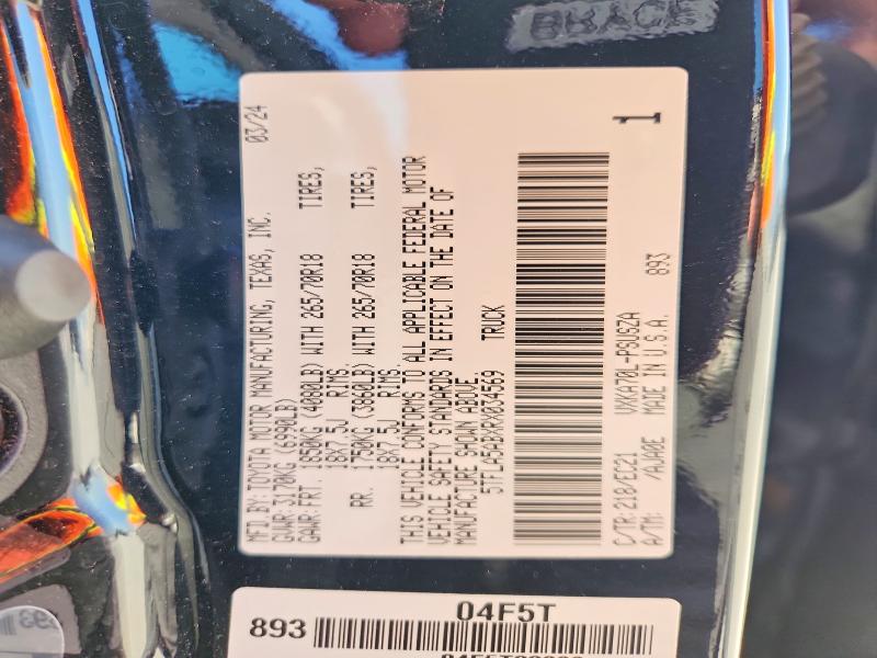 60070246 :رقم المزاد ، 5TFLA5ABXRX034569 vin ، 2024 Toyota Tundra مزاد بيع