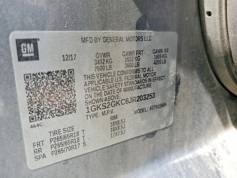 2018 Gmc Yukon Xl მანქანა იყიდება აუქციონზე, vin: 1GKS2GKC6JR203253, აუქციონის ნომერი: 62593356