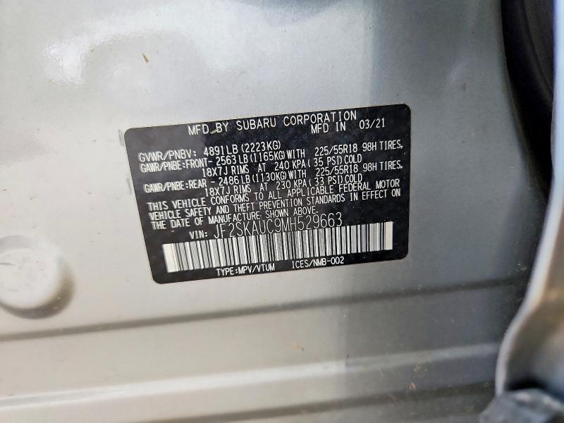 Aukcja sprzedaży 2021 Subaru Forester, vin: JF2SKAUC9MH529663, numer aukcji: 61575276