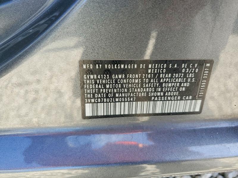 62069936 :رقم المزاد ، 3VWCB7BU2LM055547 vin ، 2020 Volkswagen Jetta مزاد بيع