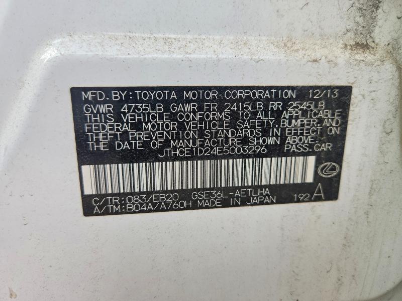 Aukcja sprzedaży 2014 Lexus Is, vin: JTHCE1D24E5003296, numer aukcji: 61213346