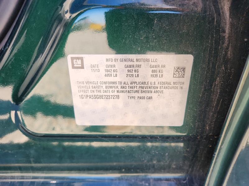 Продажа на аукционе авто 2014 Chevrolet Cruze, vin: 1G1PA5SG8E7237278, номер лота: 61090406