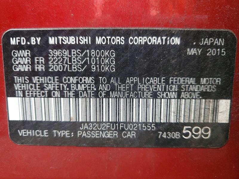 Продаж на аукціоні авто 2015 Mitsubishi Lancer, vin: JA32U2FU1FU021555, номер лоту: 60937056