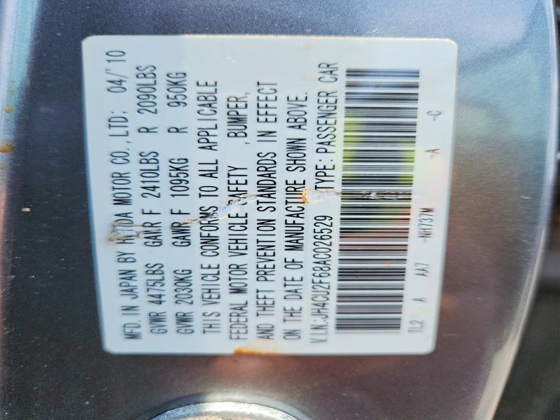61025216 :رقم المزاد ، JH4CU2F68AC026529 vin ، 2010 Acura Tsx مزاد بيع