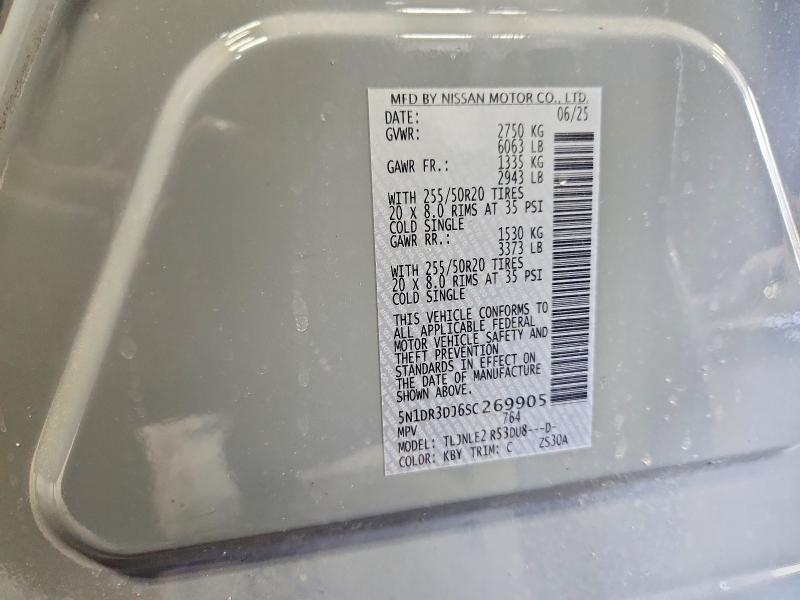 Продажа на аукционе авто 2025 Nissan Pathfinder, vin: 5N1DR3DJ6SC269905, номер лота: 62340546