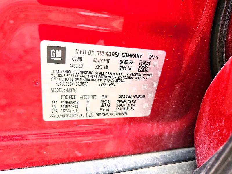 Aukcja sprzedaży 2019 Buick Encore, vin: KL4CJESB4KB738553, numer aukcji: 59795816