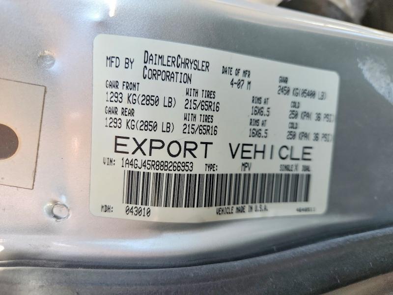 Продажа на аукционе авто 2008 Chrysler Town & Cntry, vin: 1A4GJ45R88B266953, номер лота: 61816506