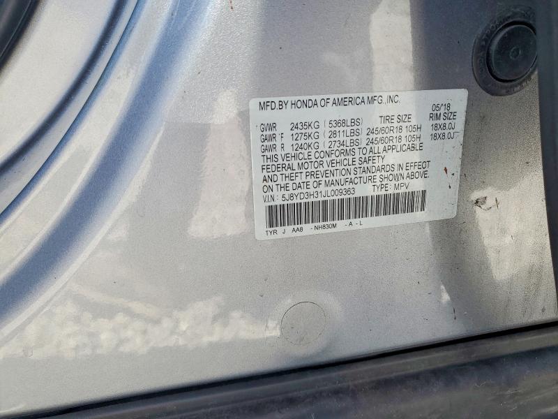 Aukcja sprzedaży 2018 Acura Mdx, vin: 5J8YD3H31JL009363, numer aukcji: 61551956