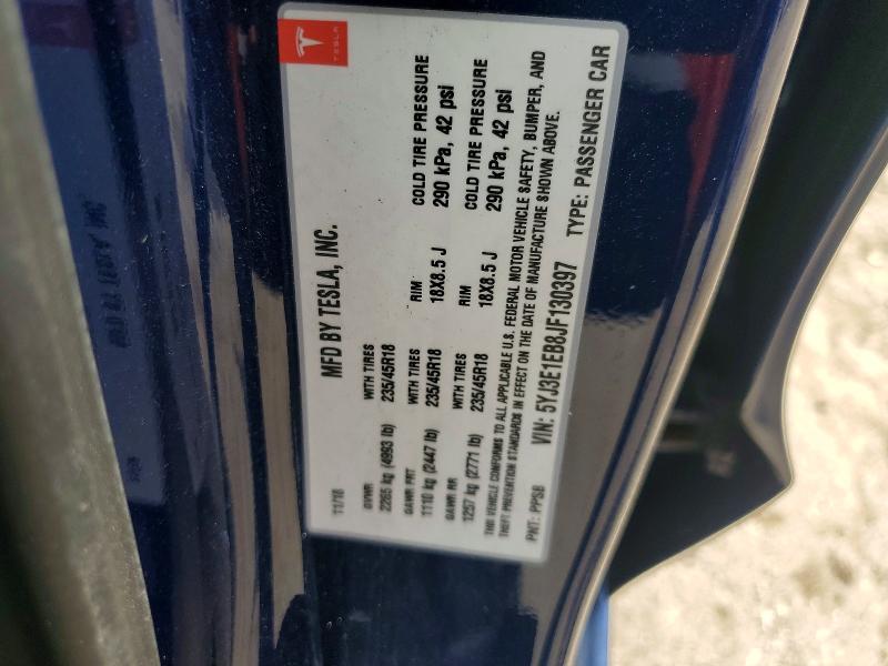Продаж на аукціоні авто 2018 Tesla Model 3, vin: 5YJ3E1EB8JF130397, номер лоту: 59976496