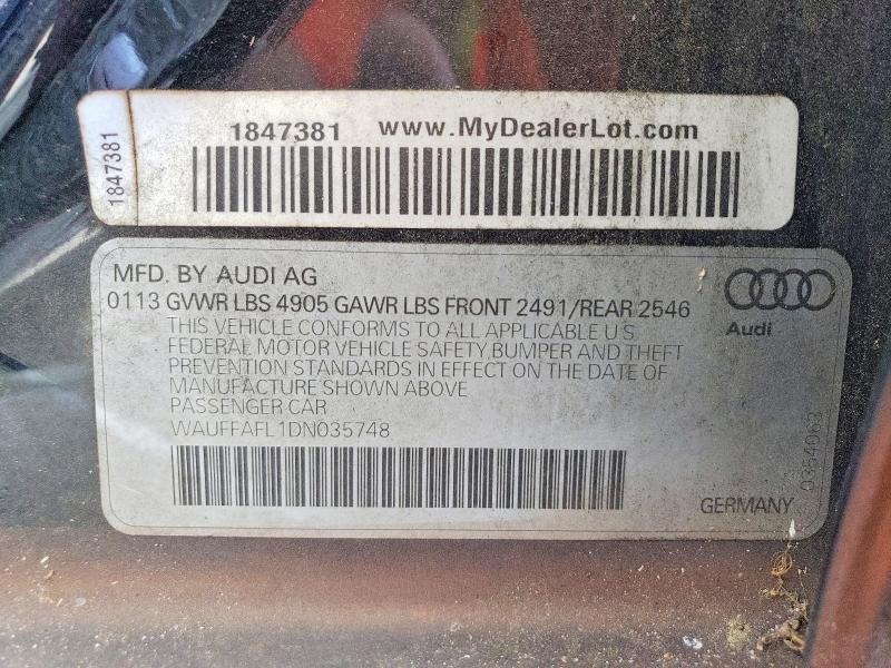 Aukcja sprzedaży 2013 Audi A4, vin: WAUFFAFL1DN035748, numer aukcji: 60189866