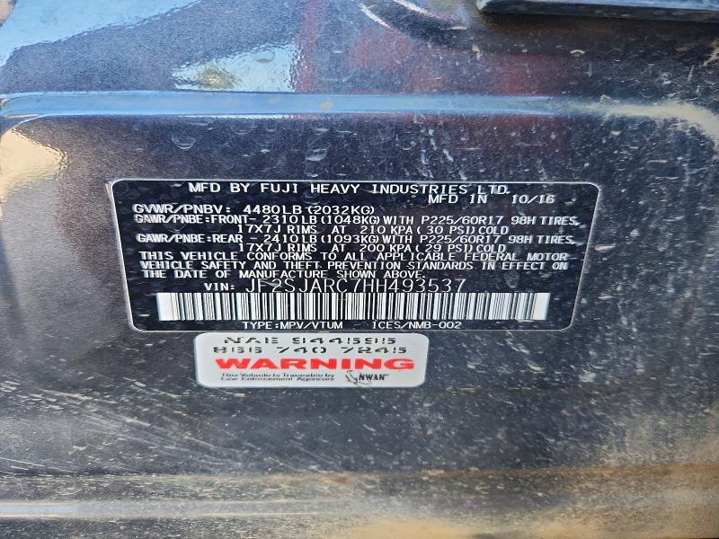 Aukcja sprzedaży 2017 Subaru Forester, vin: JF2SJARC7HH493537, numer aukcji: 63411606