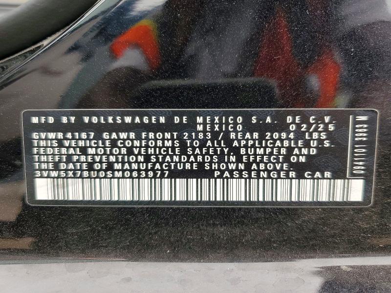Aukcja sprzedaży 2025 Volkswagen Jetta, vin: 3VW5X7BU0SM063977, numer aukcji: 60743326