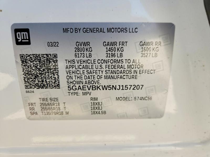 Aukcja sprzedaży 2022 Buick Enclave, vin: 5GAEVBKW5NJ157207, numer aukcji: 61814256