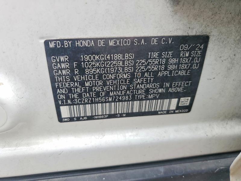 Aukcja sprzedaży 2025 Honda Hr-v, vin: 3CZRZ1H56SM724983, numer aukcji: 63389746