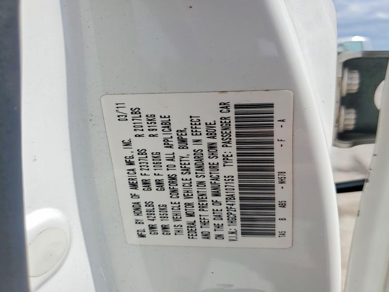 Продаж на аукціоні авто 2011 Honda Accord, vin: 1HGCP2F47BA107155, номер лоту: 60943136