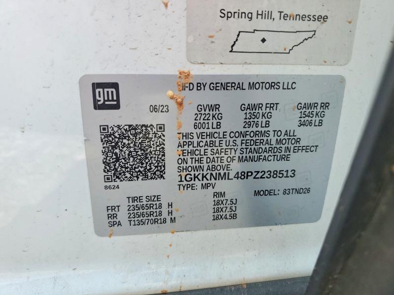62832856 :رقم المزاد ، 1GKKNML48PZ238513 vin ، 2023 Gmc Acadia مزاد بيع