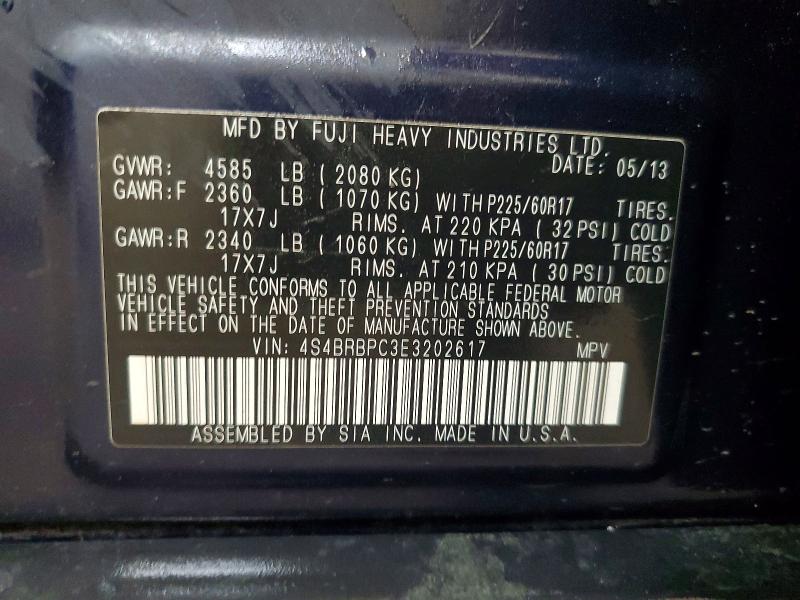 Продаж на аукціоні авто 2014 Subaru Outback, vin: 4S4BRBPC3E3202617, номер лоту: 60188046