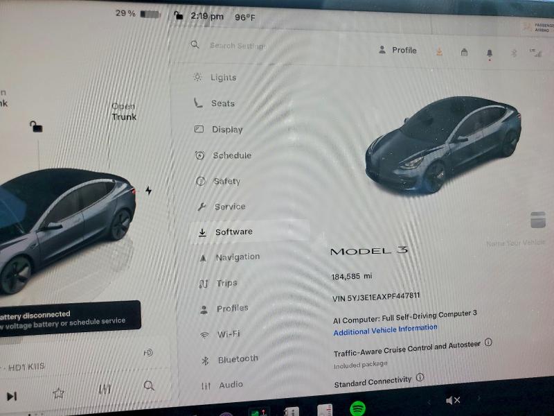 60268106 :رقم المزاد ، 5YJ3E1EAXPF447811 vin ، 2023 Tesla Model 3 مزاد بيع