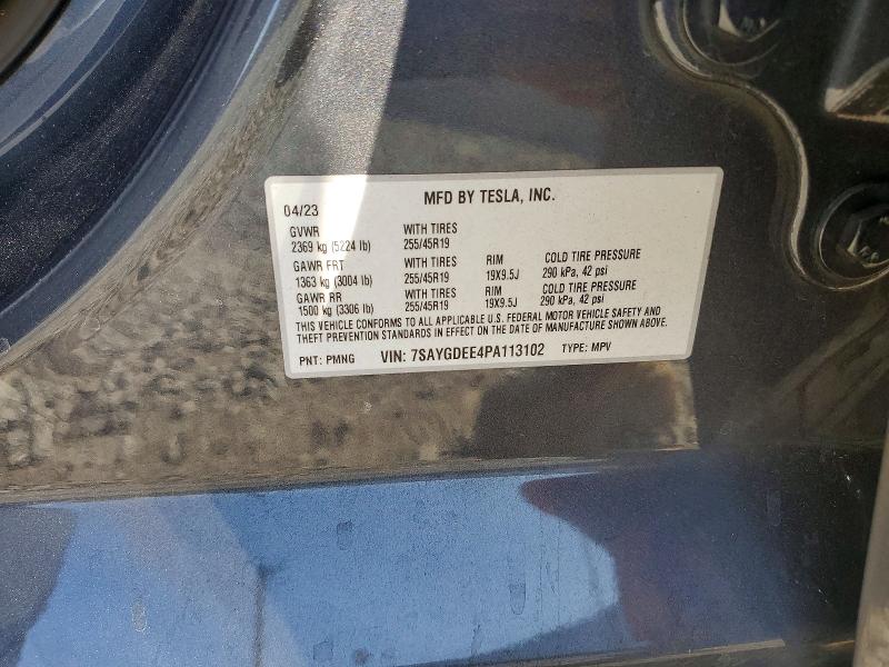 62676996 :رقم المزاد ، 7SAYGDEE4PA113102 vin ، 2023 Tesla Model Y مزاد بيع