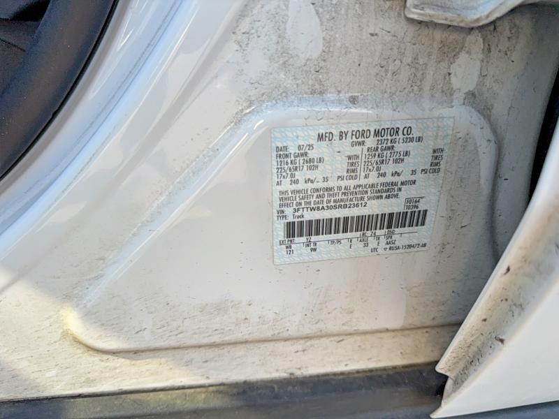 61444276 :رقم المزاد ، 3FTTW8A30SRB23612 vin ، 2025 Ford Maverick مزاد بيع