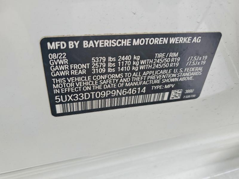 2023 Bmw X4 მანქანა იყიდება აუქციონზე, vin: 5UX33DT09P9N64614, აუქციონის ნომერი: 62972686