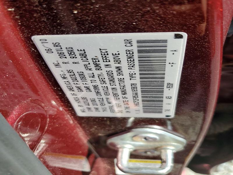 59855746 :رقم المزاد ، 1HGCP2F85AA165878 vin ، 2010 Honda Accord مزاد بيع