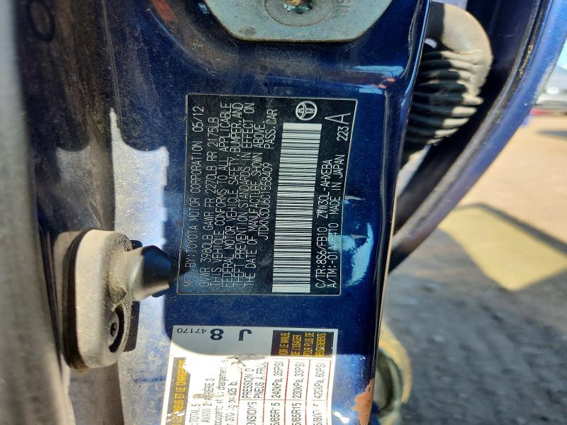 Продаж на аукціоні авто 2012 Toyota Prius, vin: JTDKN3DU6C1558409, номер лоту: 62151646