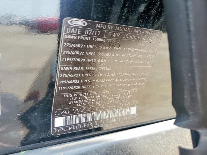 Продажа на аукционе авто 2017 Land Rover Range Rover Sport, vin: SALWZ2FE4HA161433, номер лота: 60946566