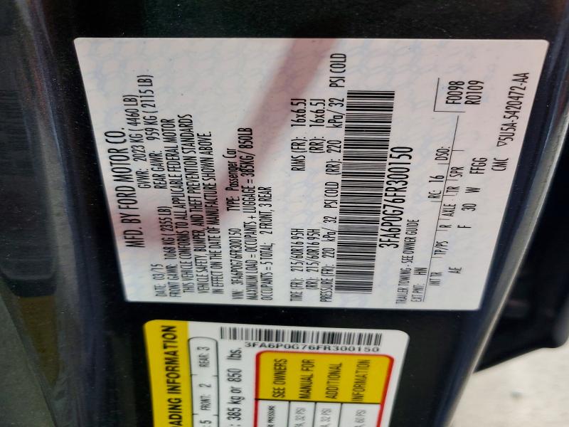Продаж на аукціоні авто 2015 Ford Fusion, vin: 3FA6P0G76FR300150, номер лоту: 61424966