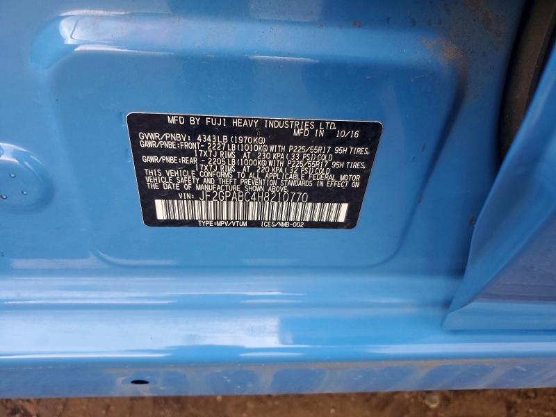 60387826 :رقم المزاد ، JF2GPABC4H8210770 vin ، 2017 Subaru Crosstrek مزاد بيع