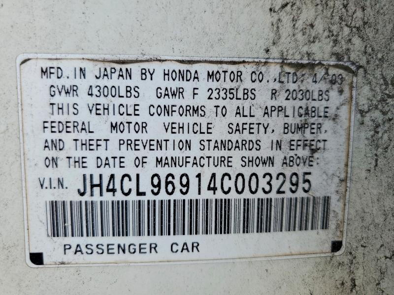 62595786 :رقم المزاد ، JH4CL96914C003295 vin ، 2004 Acura Tsx مزاد بيع