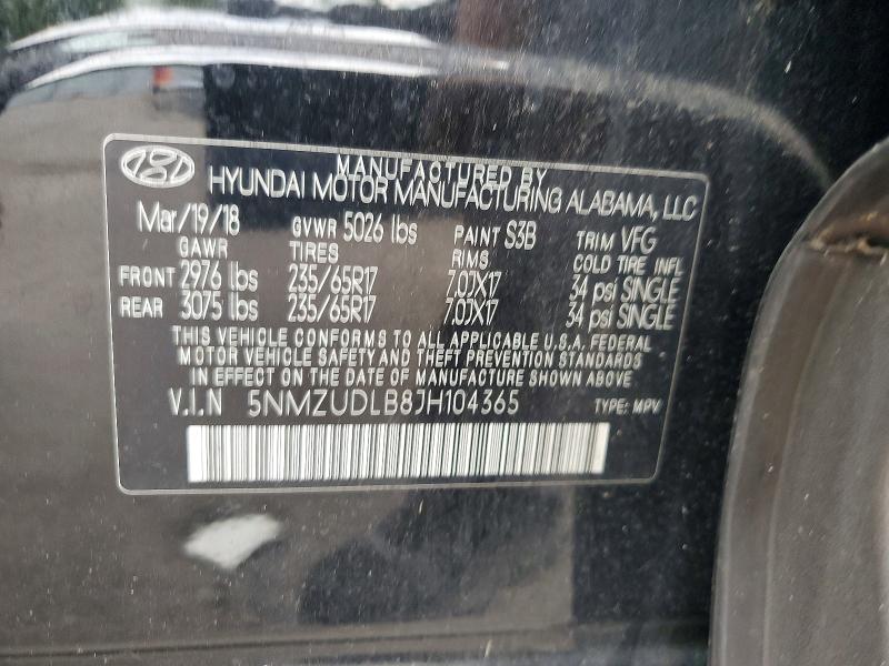Aukcja sprzedaży 2018 Hyundai Santa Fe Sport, vin: 5NMZUDLB8JH104365, numer aukcji: 63160036