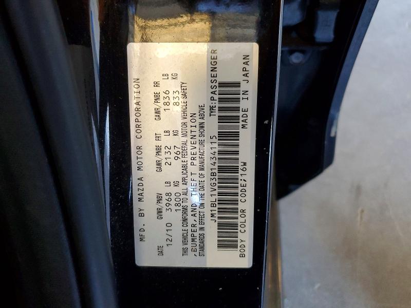 61411896 :رقم المزاد ، JM1BL1VG3B1434115 vin ، 2011 Mazda 3 مزاد بيع