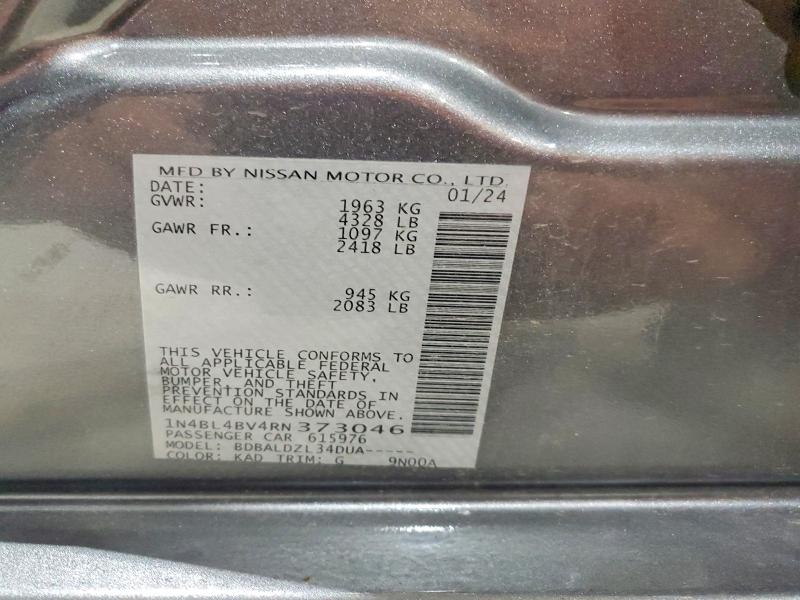 Aukcja sprzedaży 2024 Nissan Altima, vin: 1N4BL4BV4RN373046, numer aukcji: 61690536