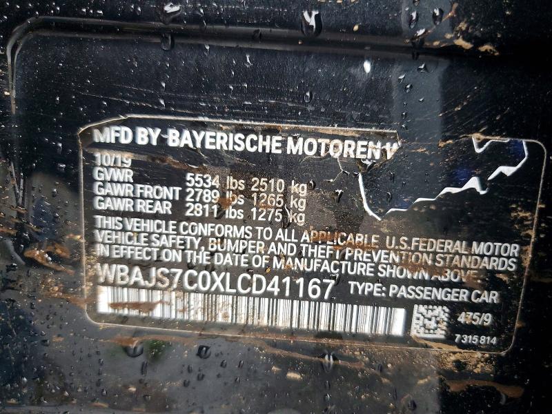 2020 Bmw M550xi მანქანა იყიდება აუქციონზე, vin: WBAJS7C0XLCD41167, აუქციონის ნომერი: 60032696