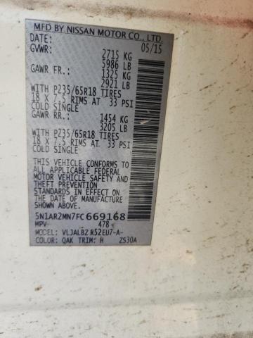 Продажа на аукционе авто 2015 Nissan Pathfinder, vin: 5N1AR2MN7FC669168, номер лота: 61846386