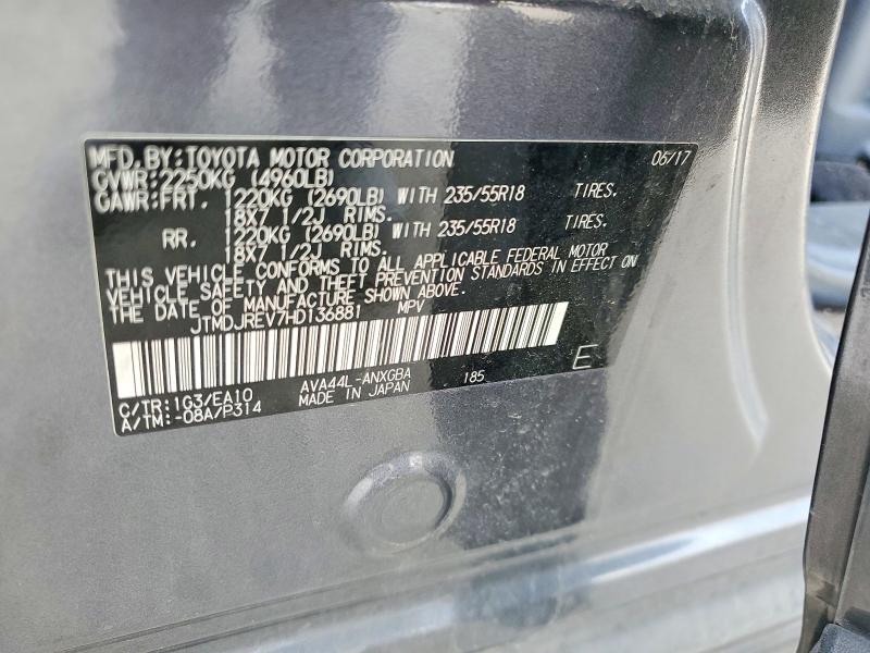 2017 Toyota Rav4 Hv მანქანა იყიდება აუქციონზე, vin: JTMDJREV7HD136881, აუქციონის ნომერი: 59999246