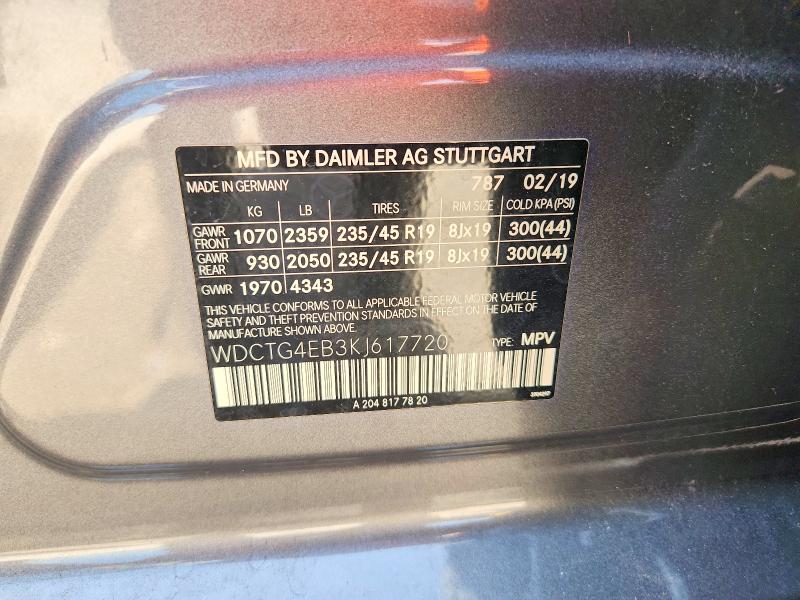 Продажа на аукционе авто 2019 Mercedes-benz Gla, vin: WDCTG4EB3KJ617720, номер лота: 60771786