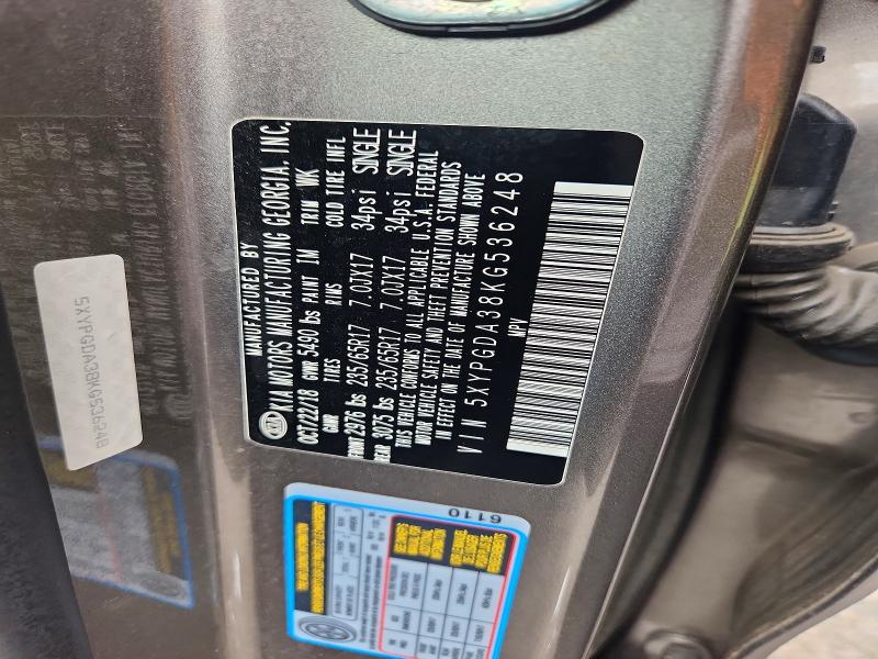 Продажа на аукционе авто 2019 Kia Sorento, vin: 5XYPGDA38KG536248, номер лота: 85612585