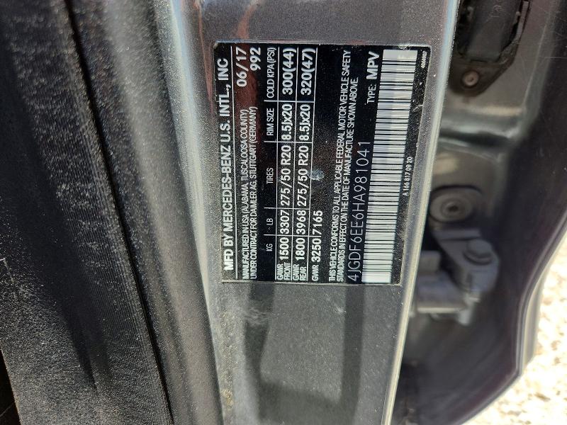 61955516 :رقم المزاد ، 4JGDF6EE6HA981041 vin ، 2017 Mercedes-benz Gls مزاد بيع