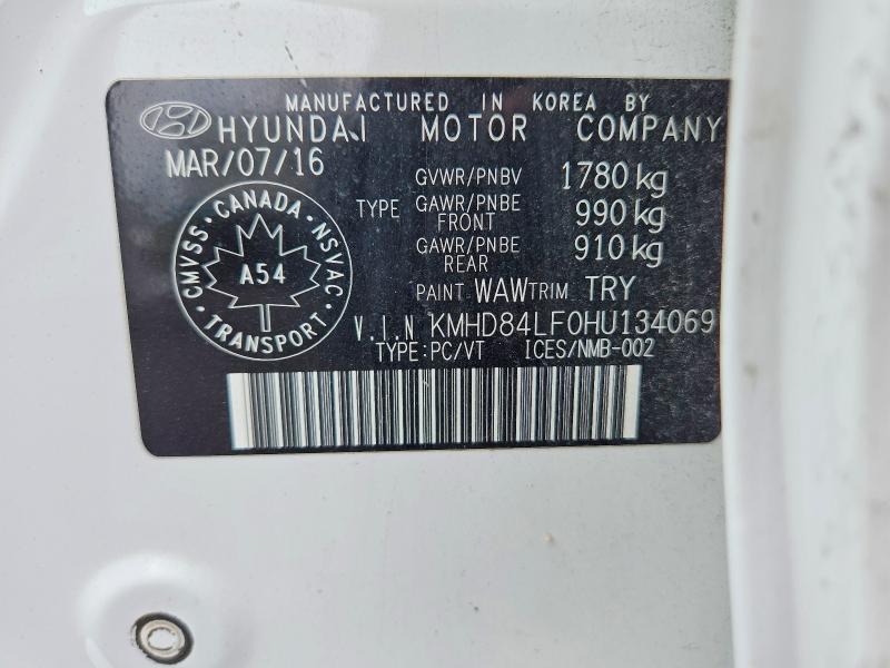 Aukcja sprzedaży 2017 Hyundai Elantra, vin: KMHD84LF0HU134069, numer aukcji: 62960476
