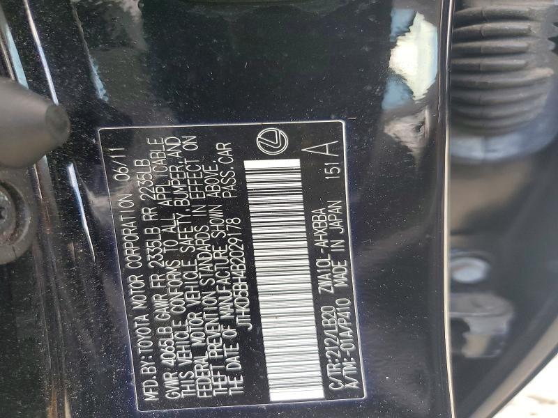 Aukcja sprzedaży 2011 Lexus Ct, vin: JTHKD5BH4B2029178, numer aukcji: 60449666